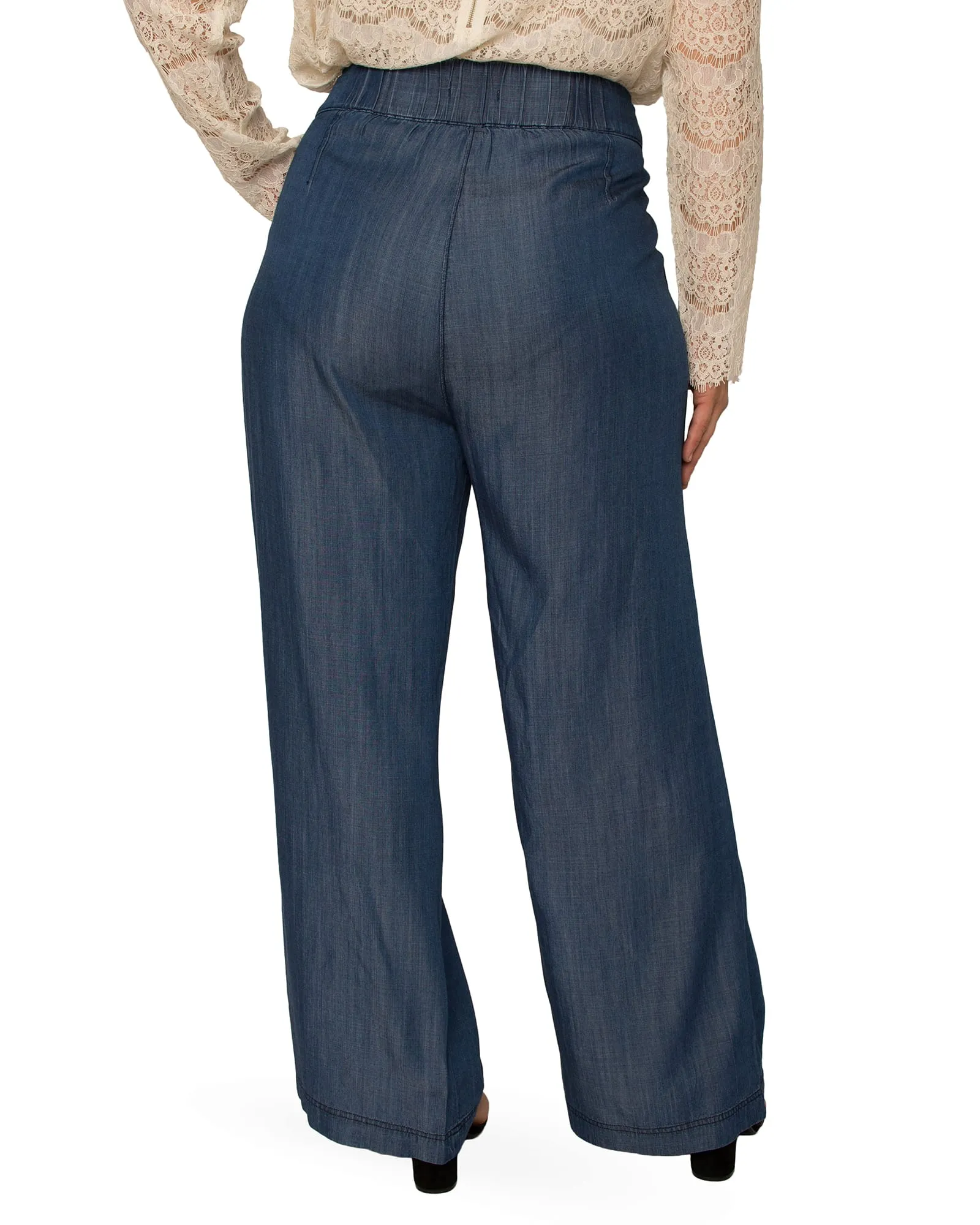 Abigail High Rise Wide Leg Pant | Dark Indigo