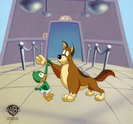 Animaniacs Original Production Cel on Original Background: Baby Plucky Duck