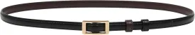 AWAYTR Skinny Reversible Leather Belt - Hole Free Thin Waist Belt for Women Jeans Dress with Gold Buckle