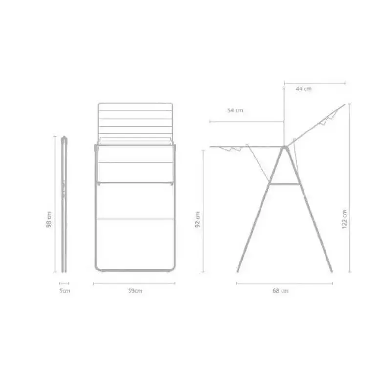 Brabantia Hangon Drying Rack Clothes Airer - 15 Meters - Metallic Grey