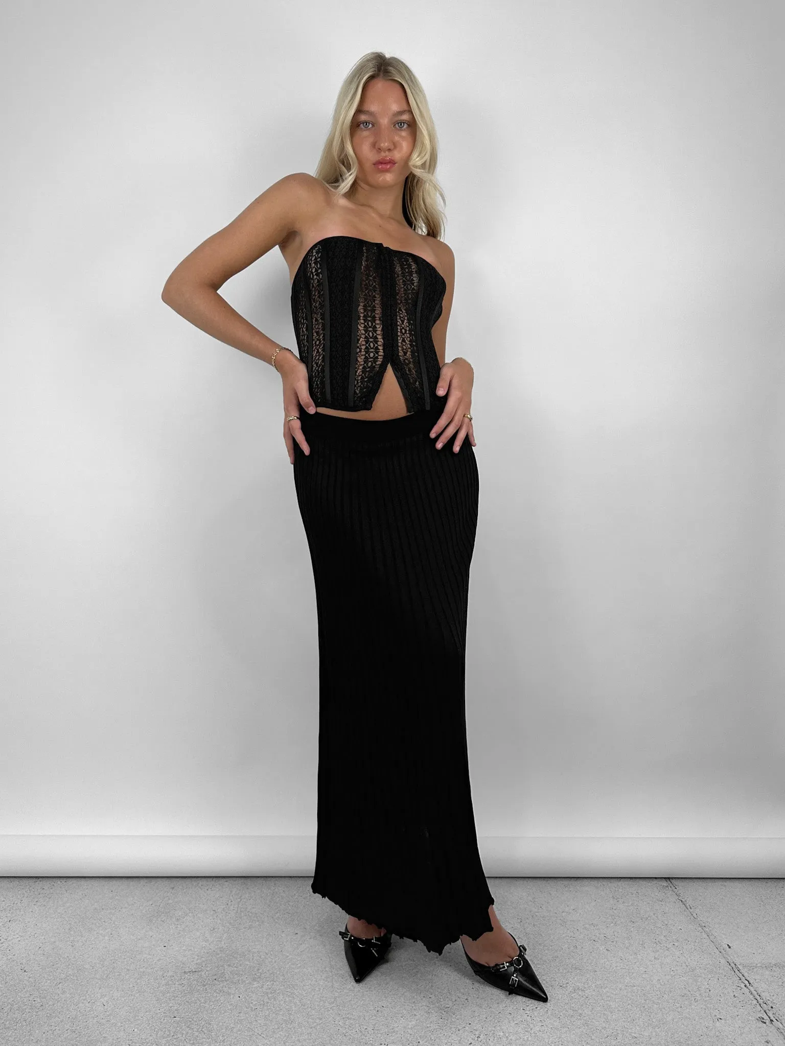 Ebony Moon Mesh Lace Corset