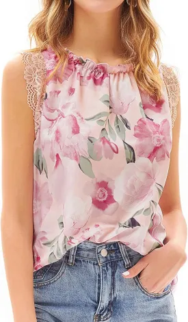 GRACE KARIN Women's Work Chiffon Blouses Casual Tank Tops Short Sleeve Caual Shirts Lace Loose Fit