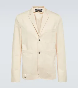 La veste jean cotton and linen blazer Jacquemus, beige