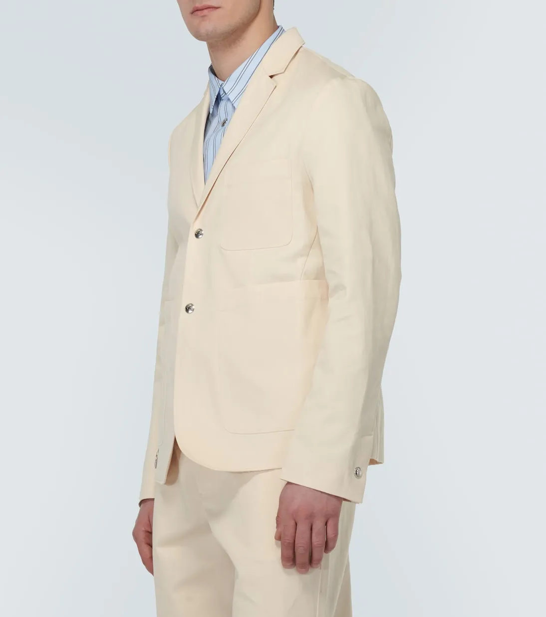 La veste jean cotton and linen blazer Jacquemus, beige
