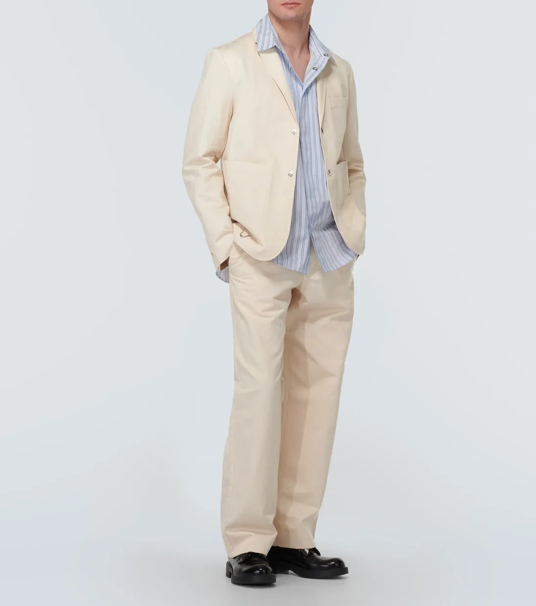 La veste jean cotton and linen blazer Jacquemus, beige