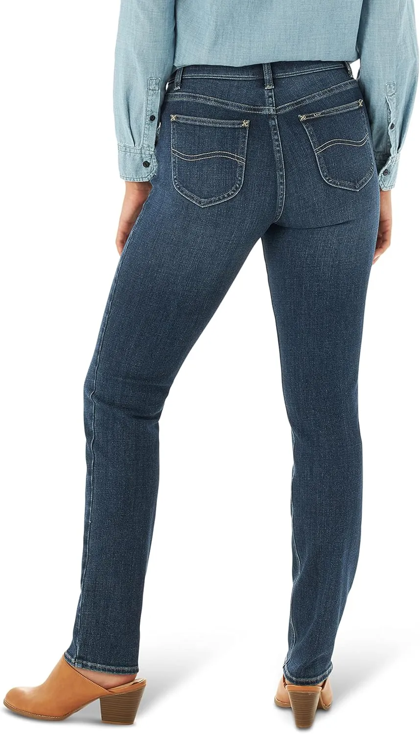 Lee Women's Ultra Lux Mid Rise Slim Fit Straight Leg Jean