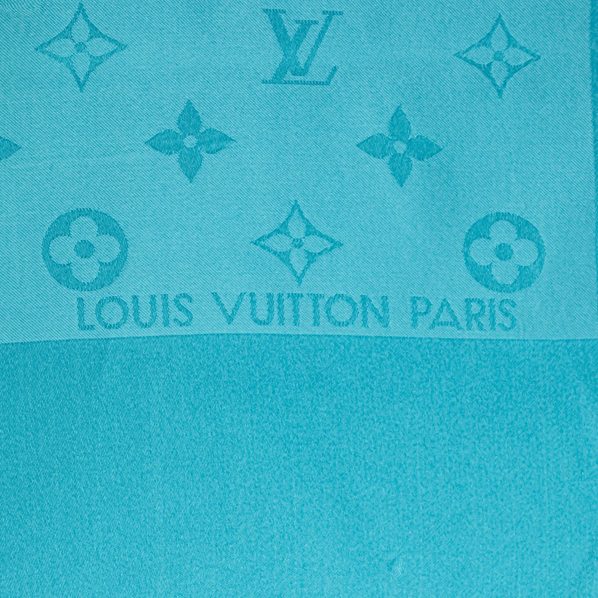 LOUIS VUITTON Silk Oblong Scarf - Turquoise