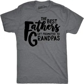 Mens Best Fathers Get Promoted to Grandpas Funny Family Relationship T Shirt