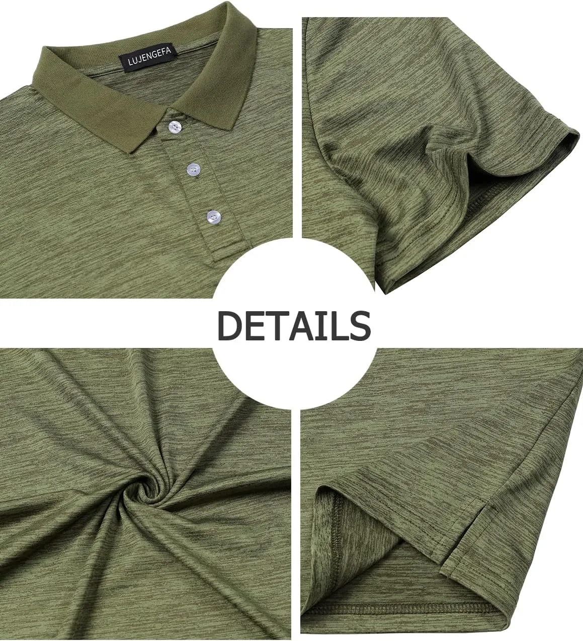 Men's Polo Shirts Short Sleeve Striped Contrast Collar Golf Polo with Pocket Casual Cotton T Shirts for Men