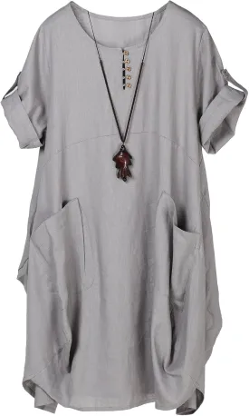 Minibee Women's Ruffle Oversize Casual Midi Dresses with Pockets