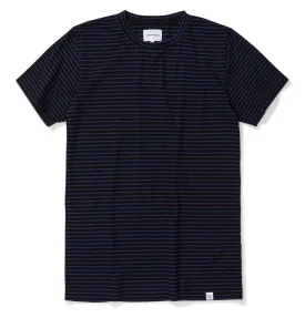 Norse Projects Niels Indigo Stripe T-Shirt – Black