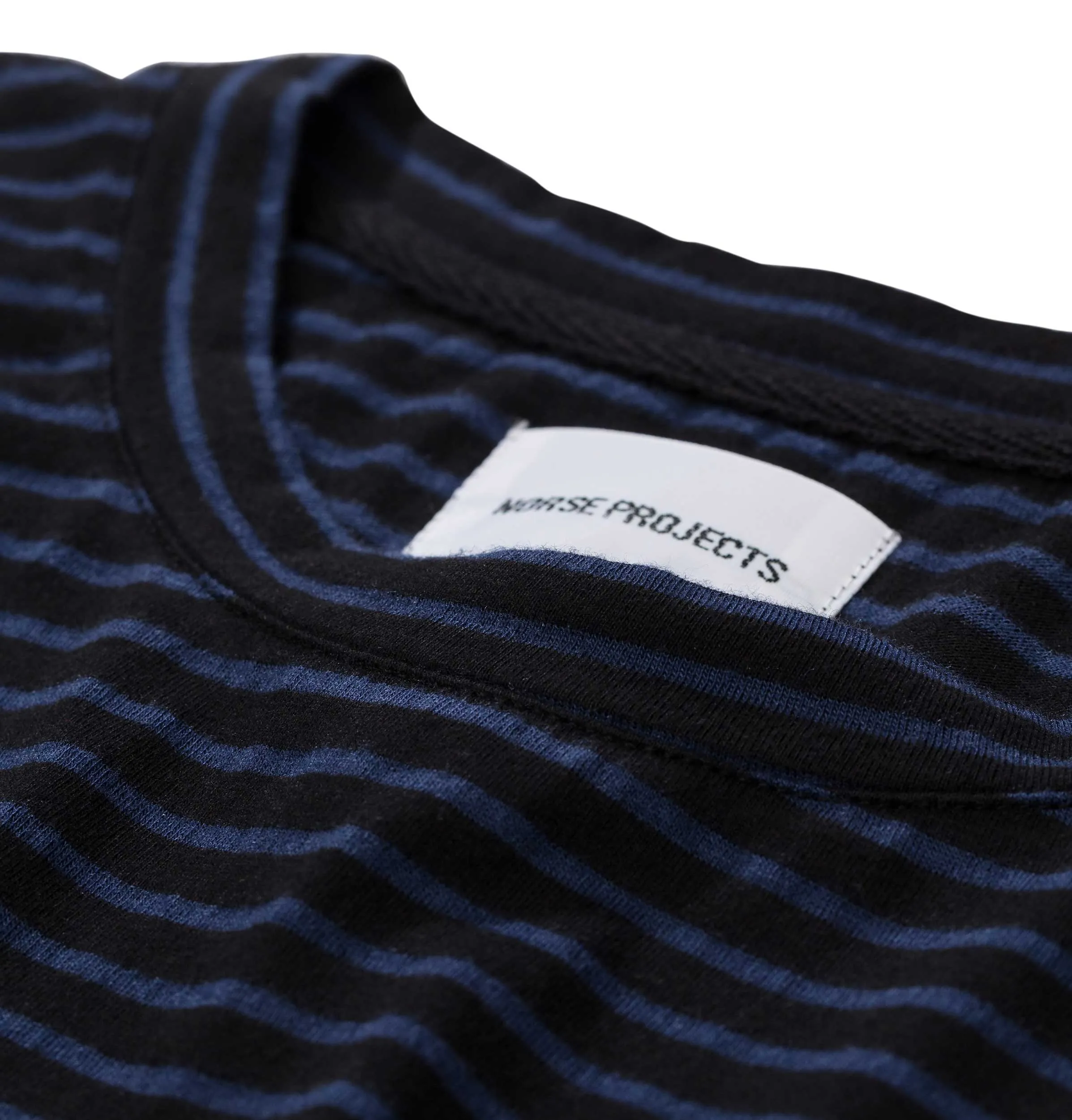 Norse Projects Niels Indigo Stripe T-Shirt – Black
