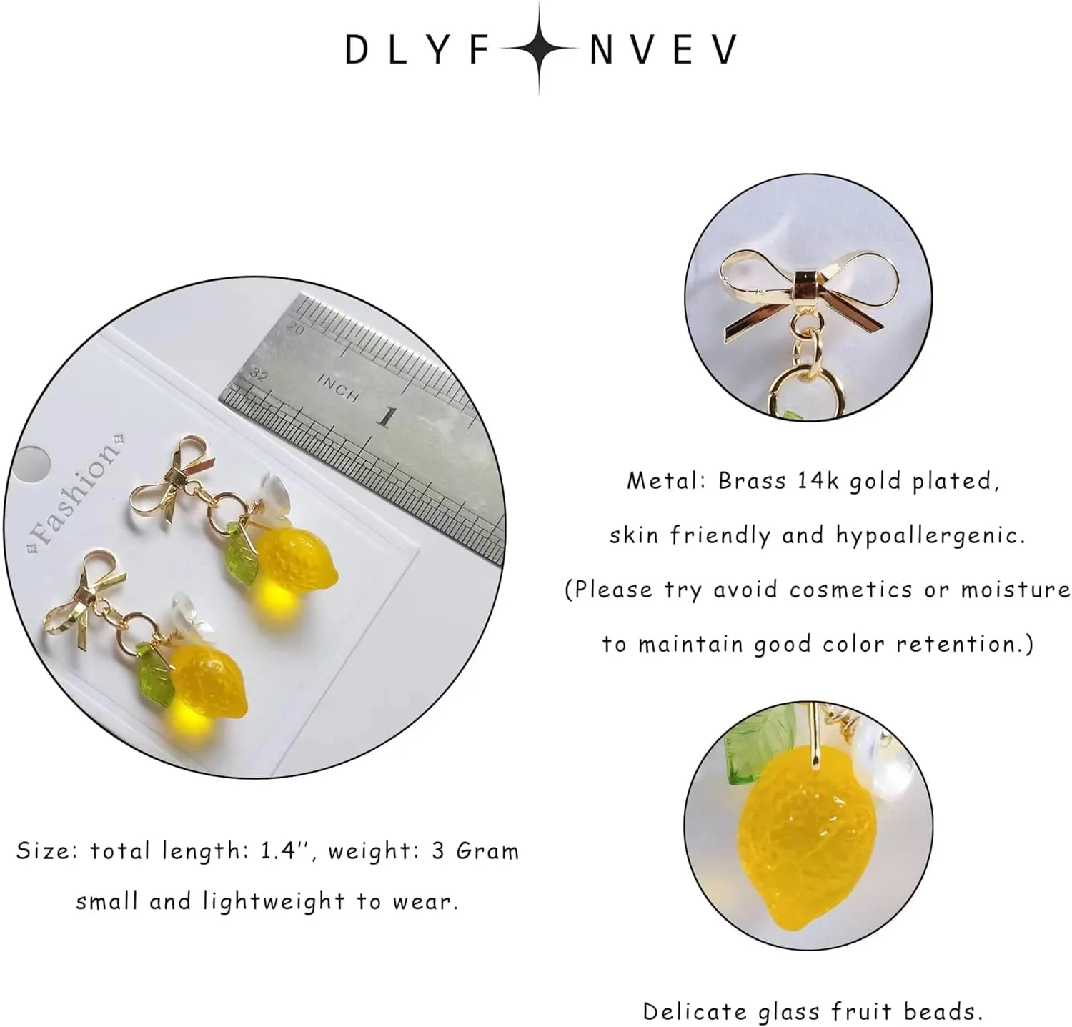 Orange Lemon Strawberry Imported Czech Glass Beads Earrings Handmade Bowtie Fruits Dangling Stud Earrings For Women