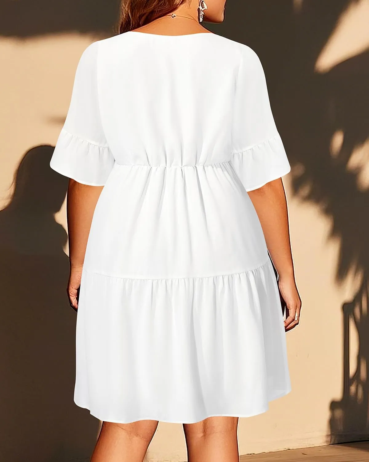Pinup Fashion Plus Size Long Sleeve Fall Dress - Casual Babydoll Tunic Shift Tiered Flowy Dresses