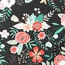 Plus Size 1950s Black & Happy Floral Print Elena Swing Dress