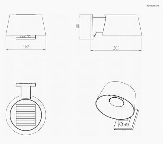Retro But Modern Design Solar Wall Light #6981