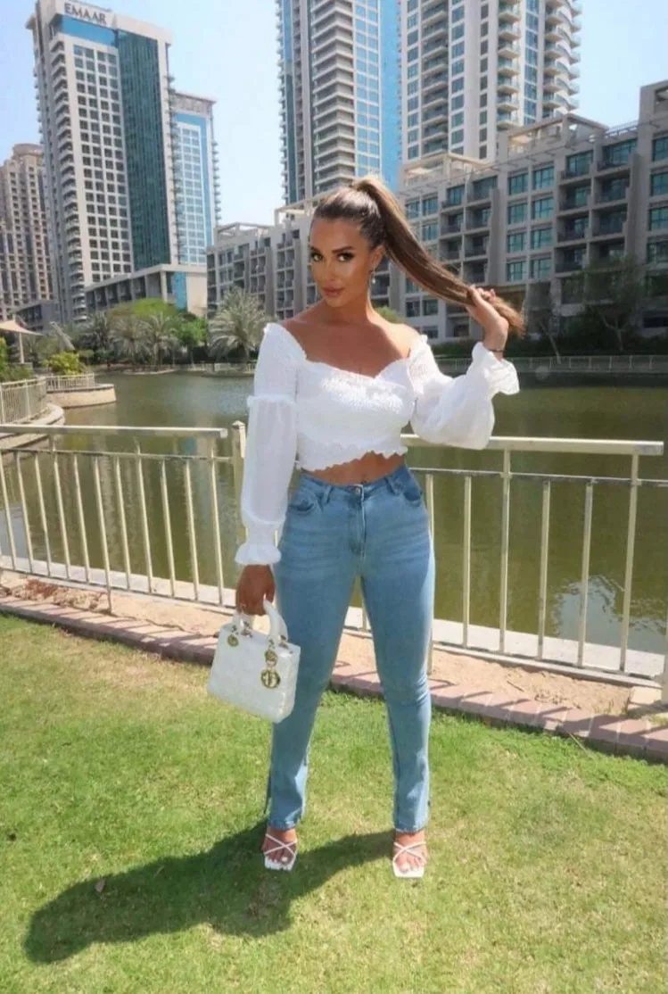 White Bardot  Crop Top