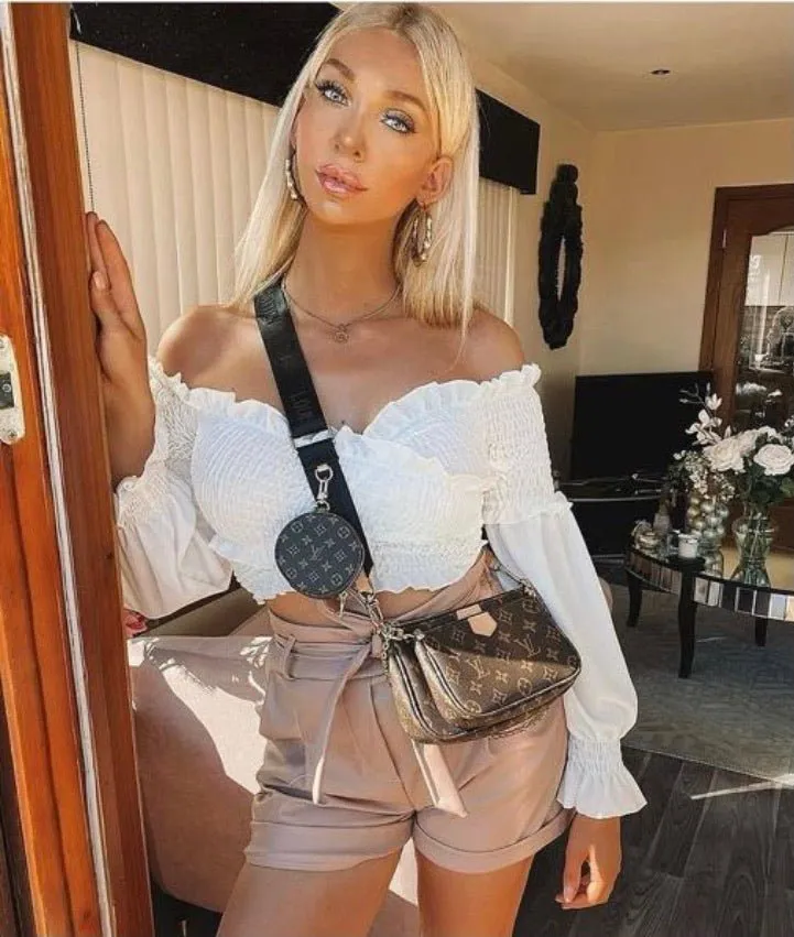 White Bardot  Crop Top