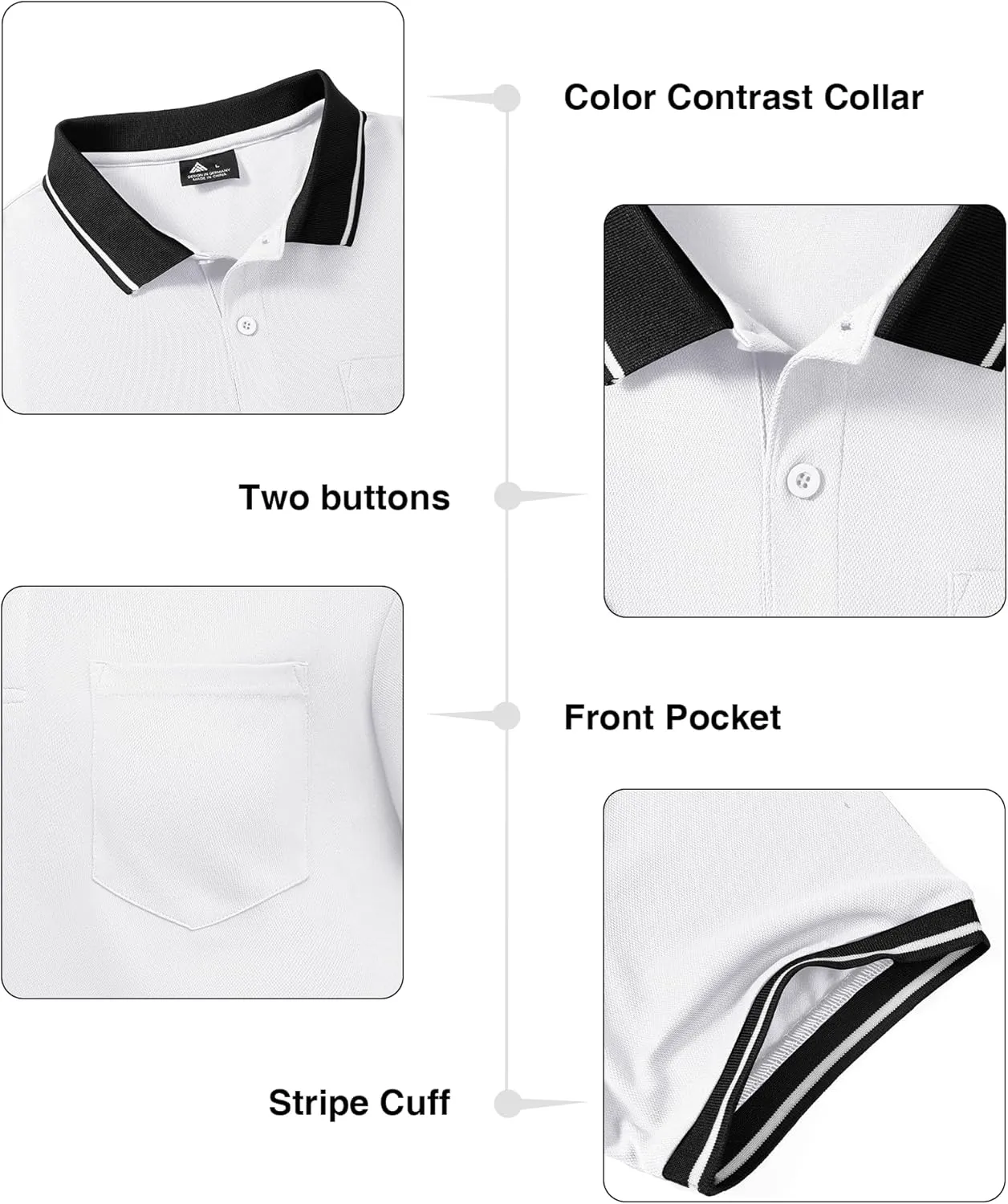 ZITY 3 Pack Men Polo Shirts Short Sleeve with Pocket Sport Wicking Shirts for Men Casual Athletic Collared T-Shirts
